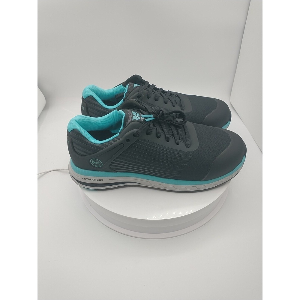 Timberland PRO Drivetrain Composite Safety Toe Work Shoes Black Teal Womens 8.5